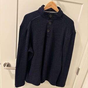 Age of Wisdom Navy Button-Up Sweater XL